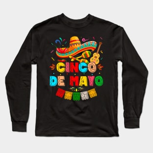 Cinco De Mayo Mexican Fiesta 5 De Mayo Taco Dabbing Funny Long Sleeve T-Shirt